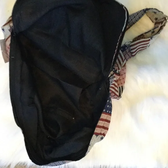 Retro Patchwork Stars & Stripes Backpack - Picture 2 of 4